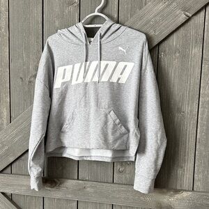 Puma Light Gray Logo Hoodie